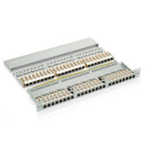 Patch panel 48 puertos categoria 6 apantallado 1u color negro