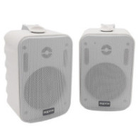 Altavoces 2.0 autoamplificados approx 15w por canal con soporte para colgar especificos para salas y
