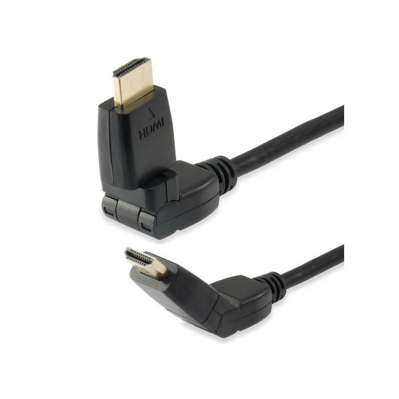 Cable hdmi equip hdmi 2.0 high speed con ethernet 2m conectores pivotantes 180? 119362