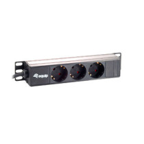 Regleta alimentacion aluminio rack 10\ 3 tomas 1u"