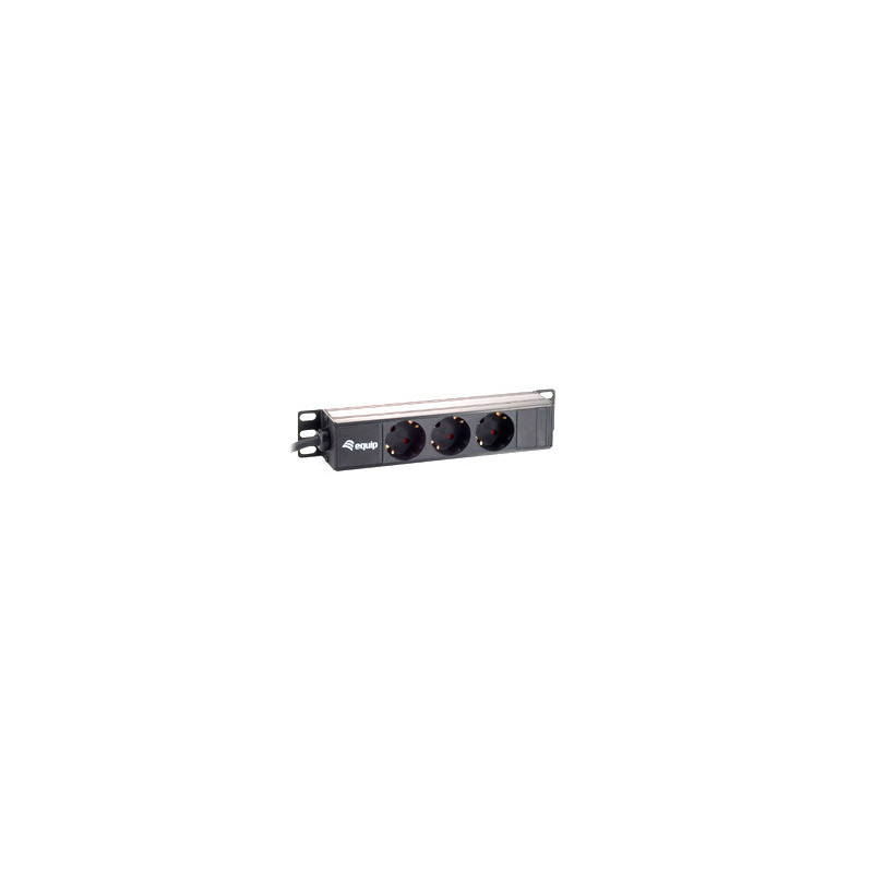 Regleta alimentacion aluminio rack 10\ 3 tomas 1u"