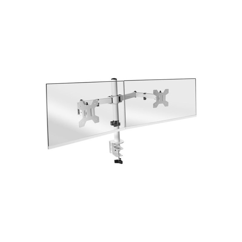 Soporte de mesa mars gaming marm2w para 2 pantalas de 13\ a 27\" max 8kg 75x75 y 100x100 color blanco"