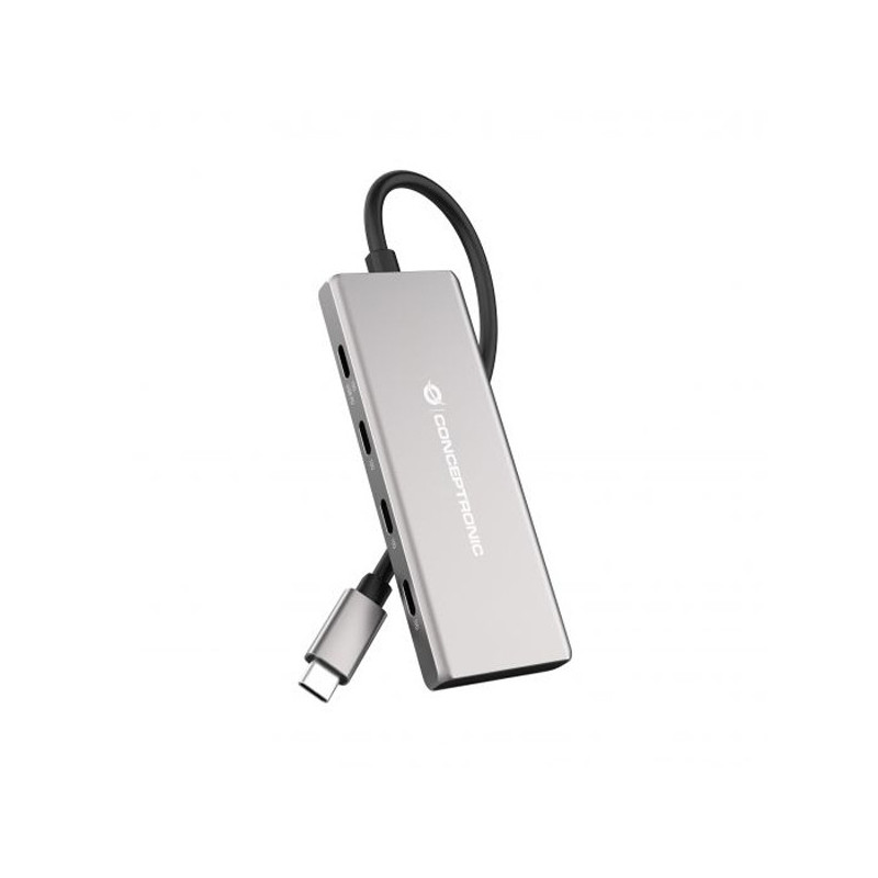 Hub usb 3.2 conceptronic hubbies17g 7-port usb 3.2 gen 2 hub, 10gbps, usb-c x 4, usb-a x 3, 100w usb