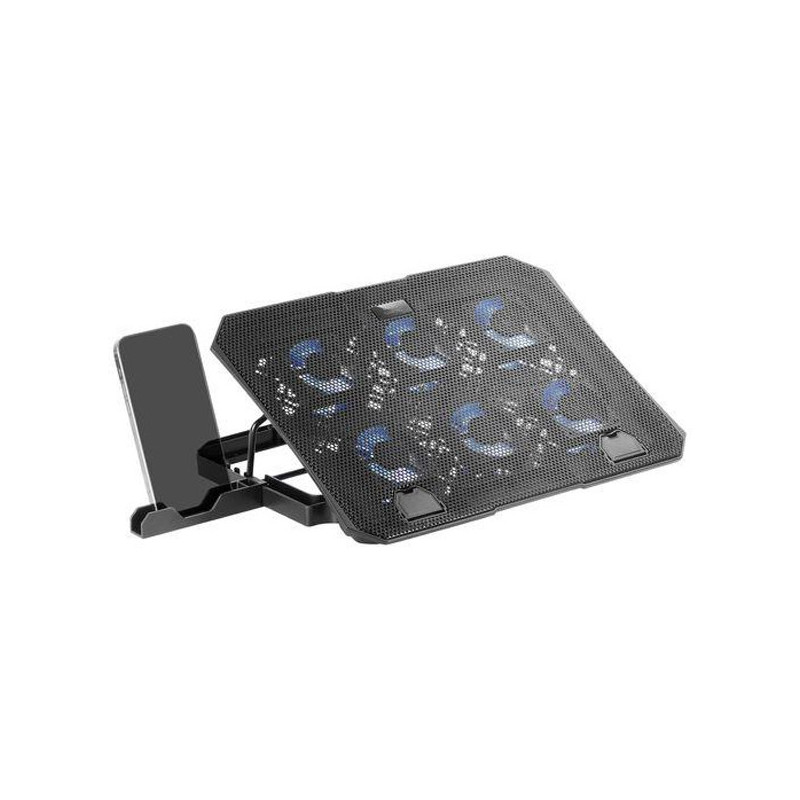 Base de refrigeracion para portatiles maras gaming mnbc23 6 ventiladores led azul stand de 6 posicio