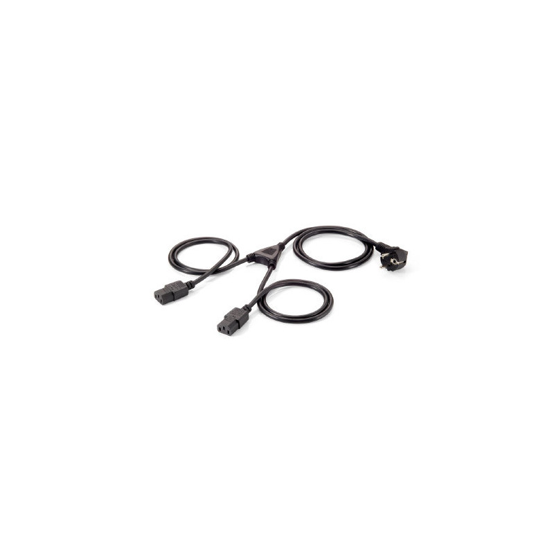 Cable alimentacion equip shuko 90? macho a 2 iec hembra 1.8m 112220