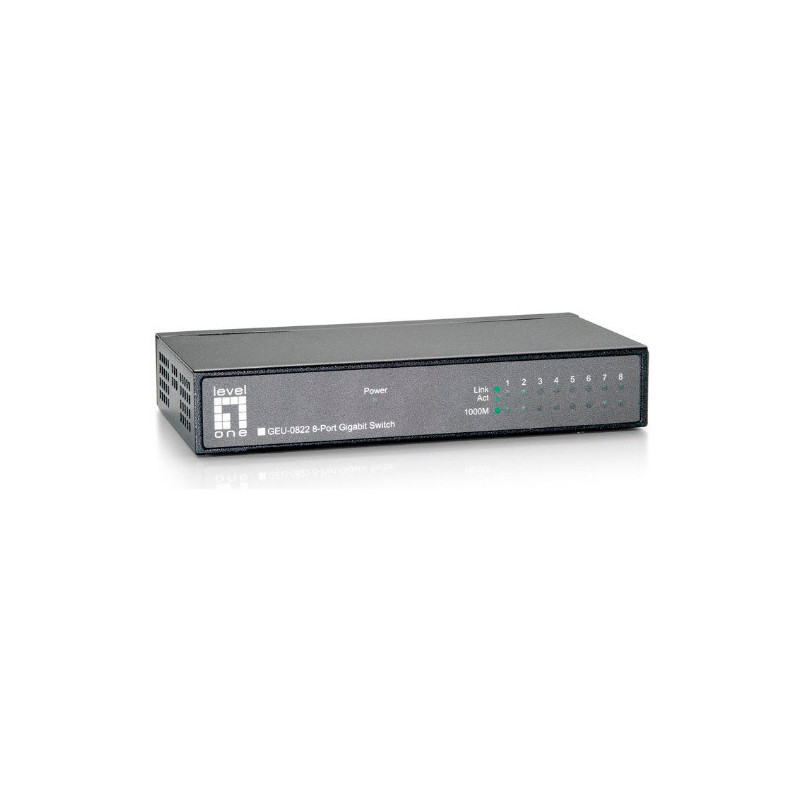 Switch level one no gestion 8p 10/100/1000 carcasa metalica geu-0822