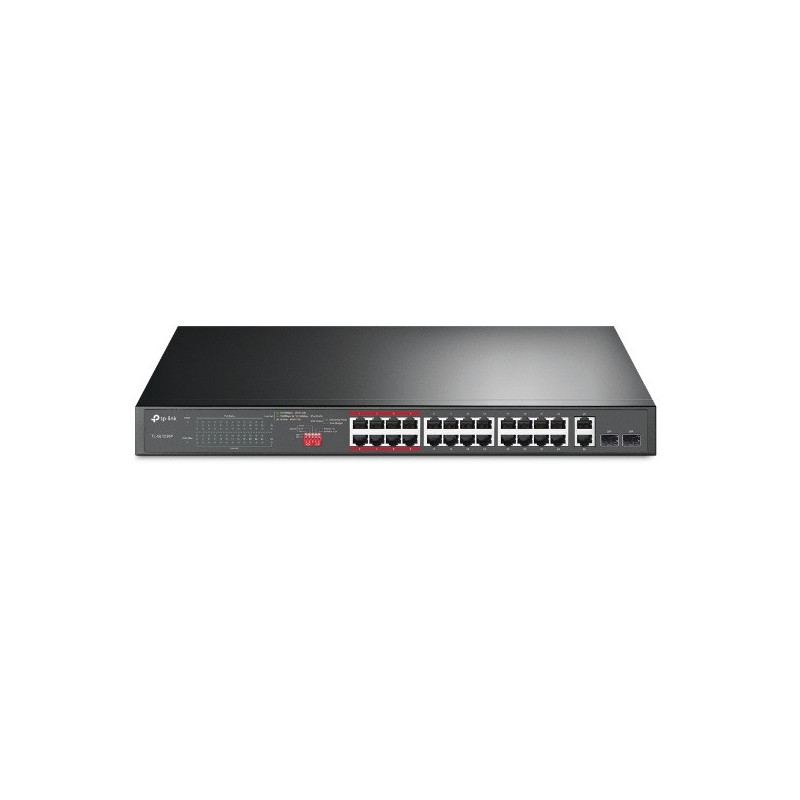 Switch no gestionable tp-link tl-sl1226p 24p poe+ 10/100 2p gigabit 2p slots combo gigabit sfp total