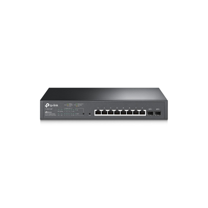 Switch semigestionable tp-link sg2210mp 10p 8p poe+ gigabit + 2p gigabit sfp total 150w poe