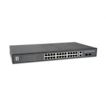 Switch level one gep-2841 poe websmart 24p 10/100/1000 poe 375w + 2 uplink sfp + 2 uplink rj45