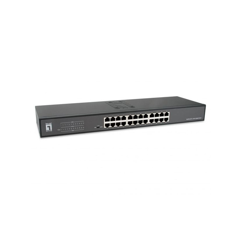 Switch no gestionable levelone geu-2431 24p gigabit dip modo:  nom-vlan-cenk rack 19\ carcasa metal"