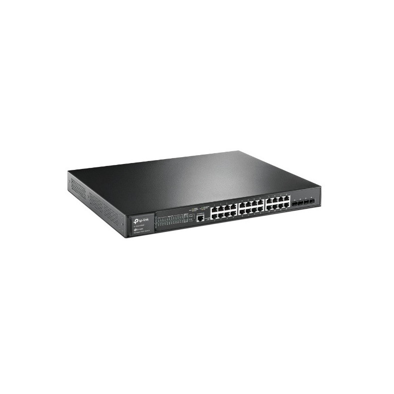 Switch semigestionable jetstream tp-link sg3428mp 28p gigabit de los cuales 24p poe+ (384w) y 4 ranu