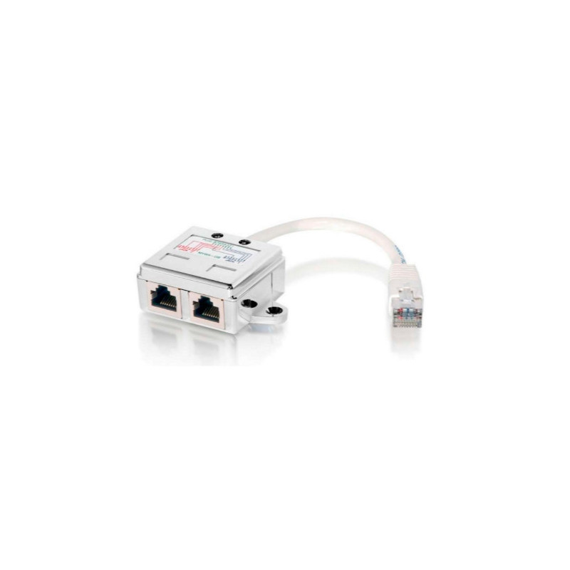 Adaptador rj45 cat5e 1 macho a 2 hembras