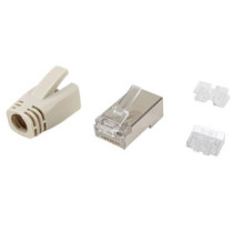 Kit 100 conectores rj45 equip categoria 6a 121182 apantallado con capuchon y guia