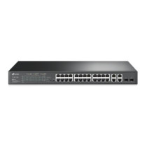 Switch semigestionmble jetstram tp-link sl2428p 24p poe+ 10/100 y 2 puertos giga + 2 puertos combo g