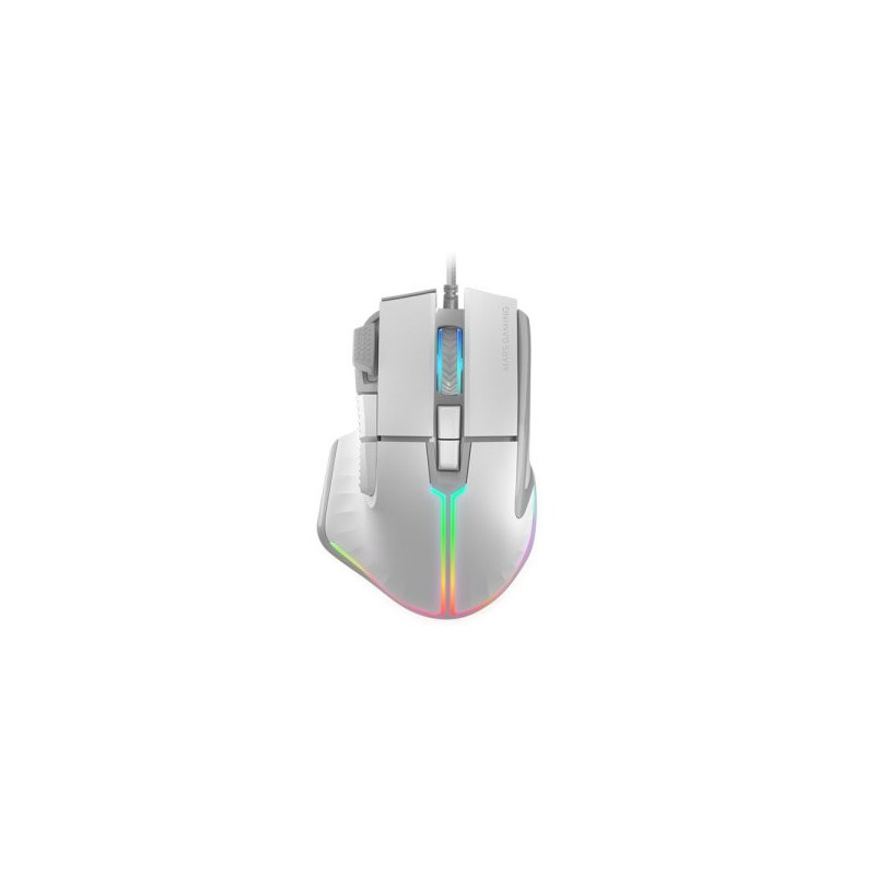 Mouse mars gaming mm-xt white 9b 12800dpi rgb cable feather paracord