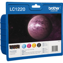 Pack colores tinta original brother lc1220valbp negro,cian,magenta,amarillo + alarma