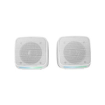 Altavoces 2.0 mars gaming msprow blanco 10w usb + jack control de volumen rgb