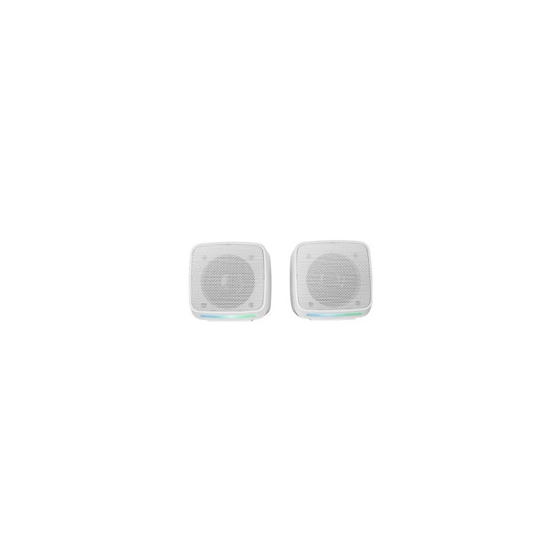Altavoces 2.0 mars gaming msprow blanco 10w usb + jack control de volumen rgb