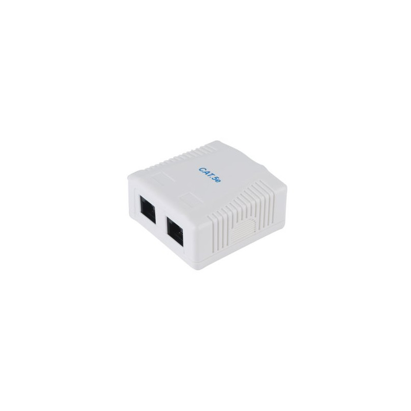 Roseta de superficie categoria 5e 2 hembras rj45 color blanco