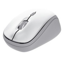 Mouse trust wireless y bluetooth yvi+ blanco 1600dpi ajustable 3 botones 3 dispositivos