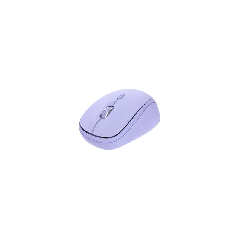 Mouse trust wireless y bluetooth yvi+ lila 1600dpi ajustable 3 botones 3 dispositivos
