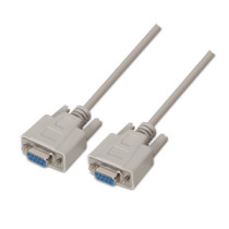 Aisens - cable serie null modem, db9/h-db9/h, beige, 1.8m