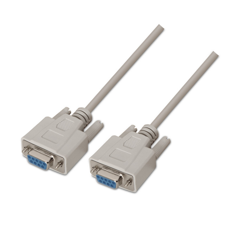 Aisens - cable serie null modem, db9/h-db9/h, beige, 1.8m