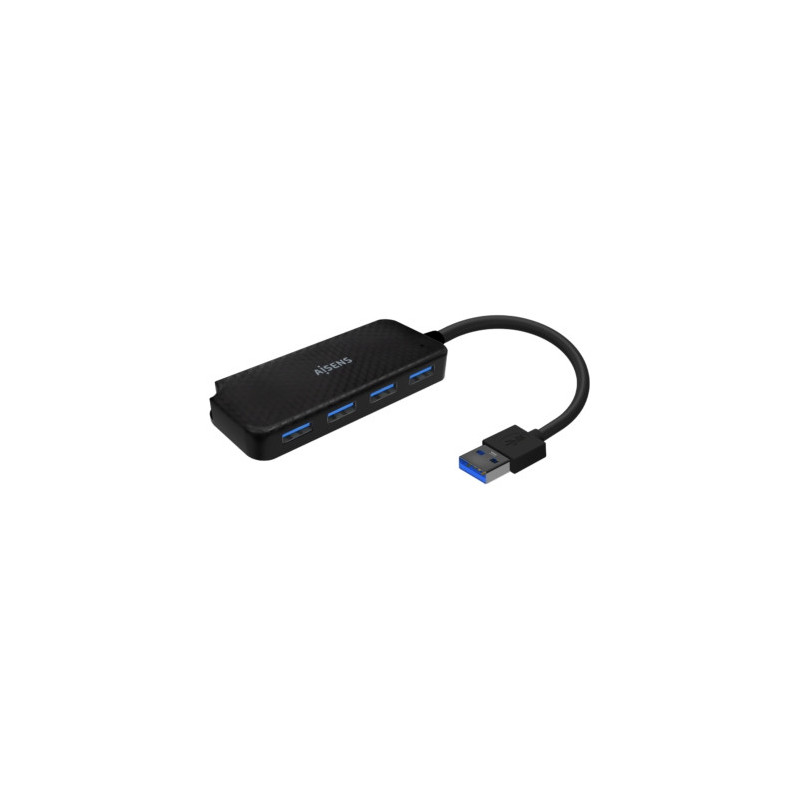 Aisens - hub usb 3.0, tipo a/m-4xtipo a/h, negro, 15cm