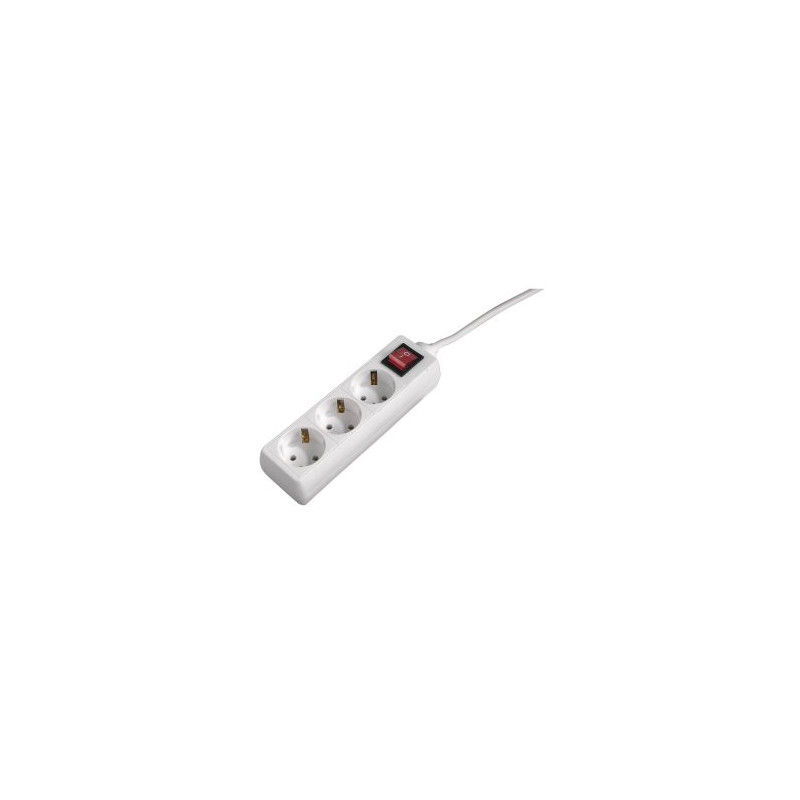 Regleta alimentacion hama con 3 tomas interruptor 1,4m color blanco