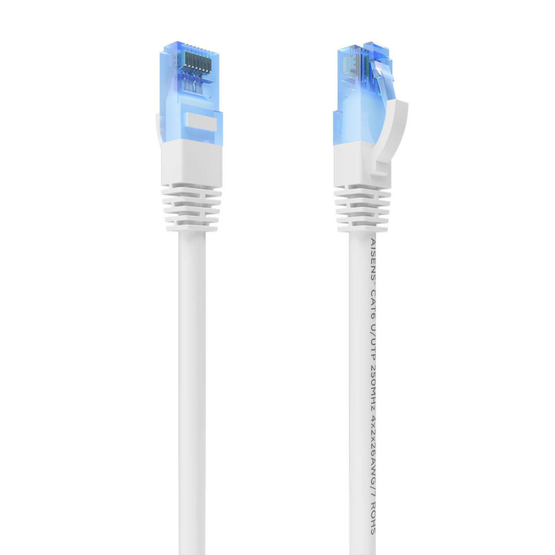 Aisens - cable de red latiguillo rj45 cat.6 utp awg26 cca, blanco, 0.5m