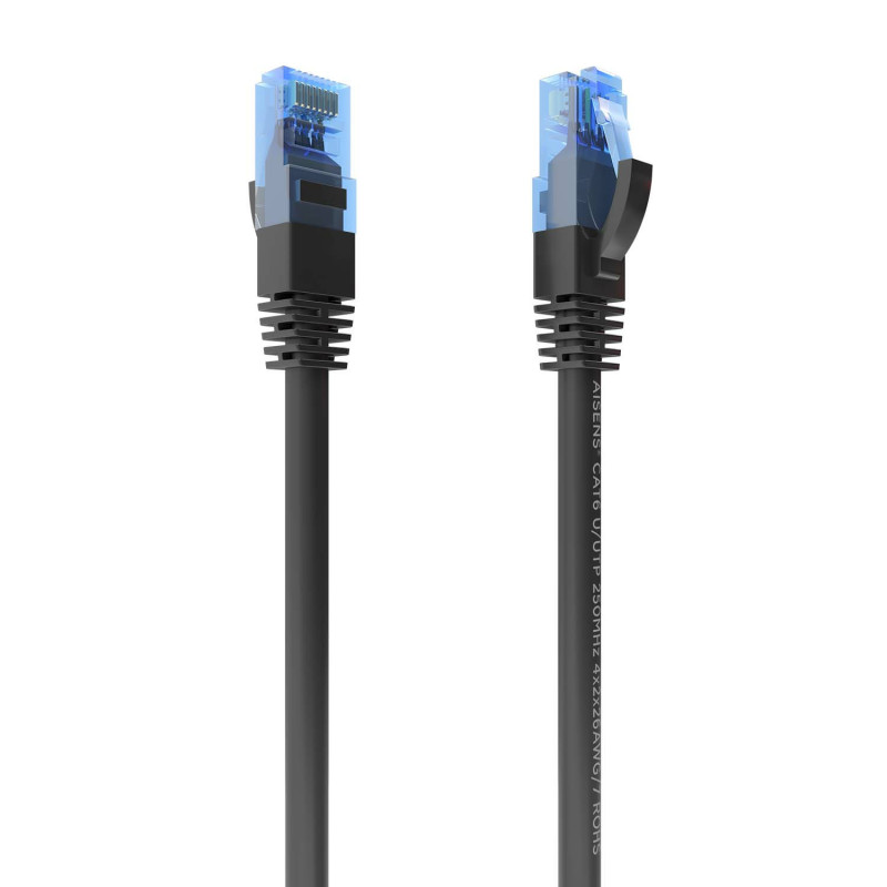 Aisens - cable de red latiguillo rj45 cat.6 utp awg26 cca, negro, 30cm