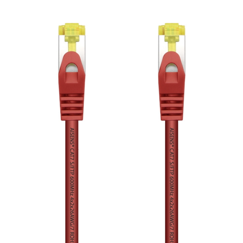 Aisens - cable de red latiguillo rj45 lszh cat.7 600 mhz s/ftp pimf awg26, rojo, 2.0m