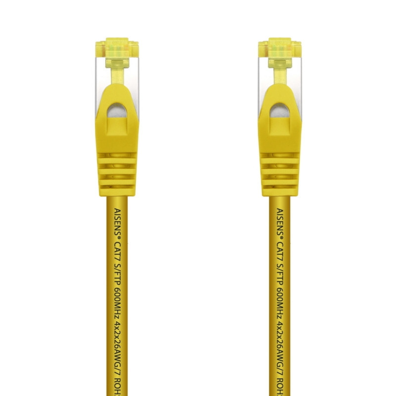 Aisens - cable de red latiguillo rj45 lszh cat.7 600 mhz s/ftp pimf awg26, amarillo, 2.0m