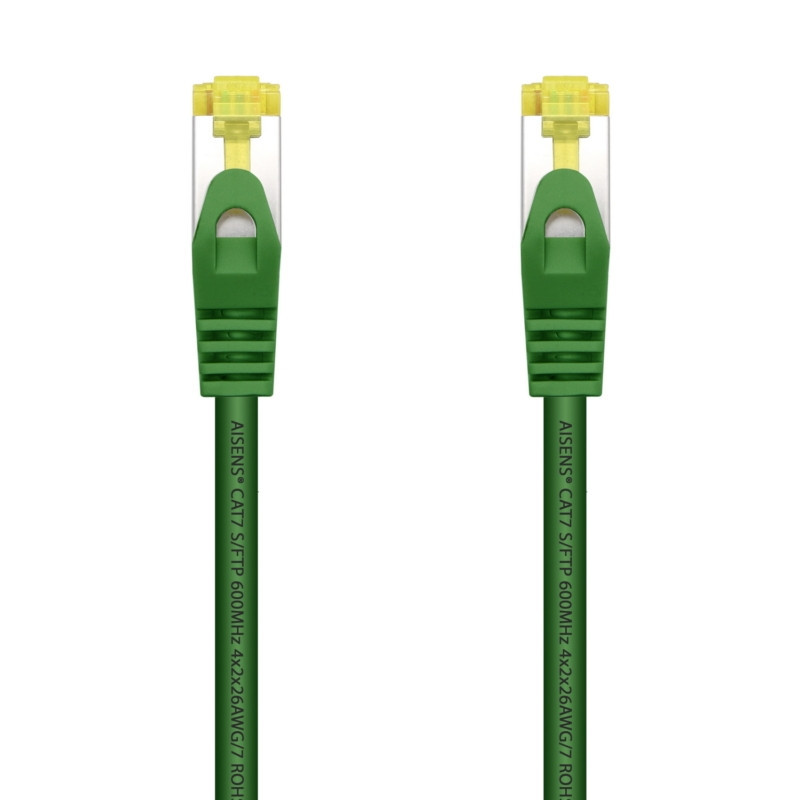 Aisens - cable de red latiguillo rj45 lszh cat.7 600 mhz s/ftp pimf awg26, verde, 25cm