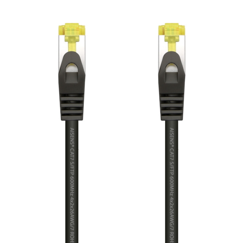 Aisens - cable de red latiguillo rj45 lszh cat.7 600 mhz s/ftp pimf awg26, negro, 2.0m