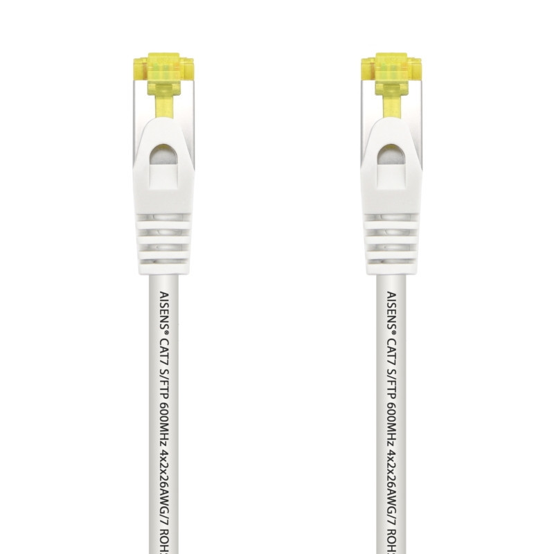 Aisens - cable de red latiguillo rj45 lszh cat.7 600 mhz s/ftp pimf awg26, blanco, 0.5m