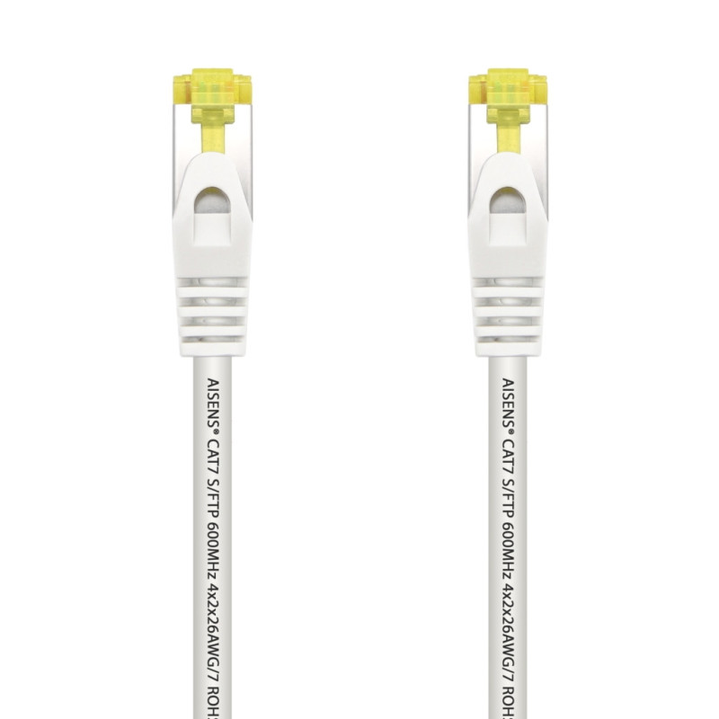 Aisens - cable de red latiguillo rj45 lszh cat.7 600 mhz s/ftp pimf awg26, blanco, 2.0m