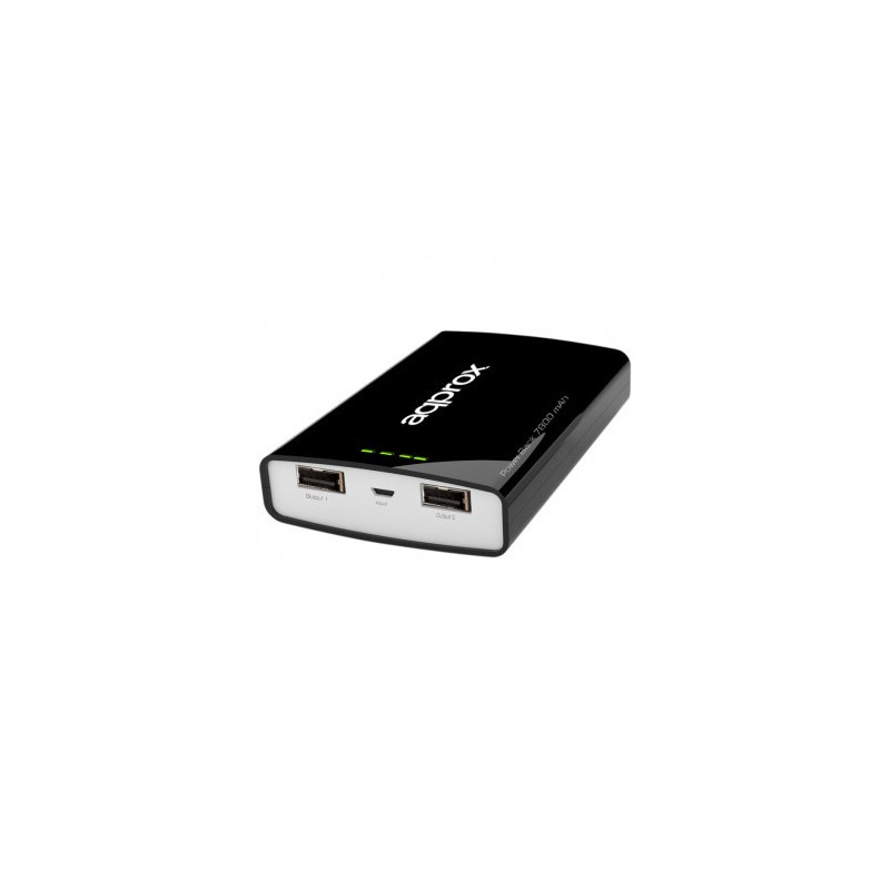 Approx power bank de bolsillo universal evolution 7800 mah (negro)