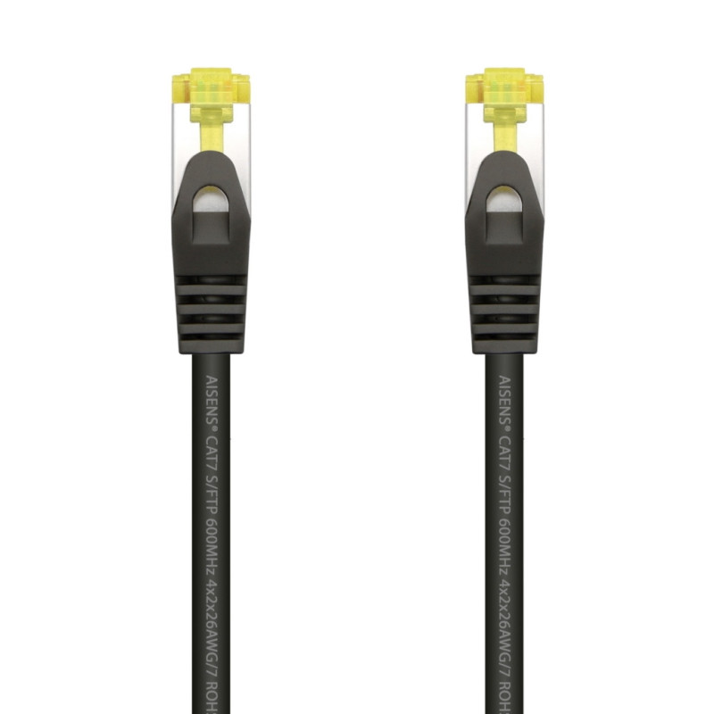 Aisens - cable de red latiguillo rj45 lszh cat.7 600 mhz s/ftp pimf awg26, negro, 0.5m