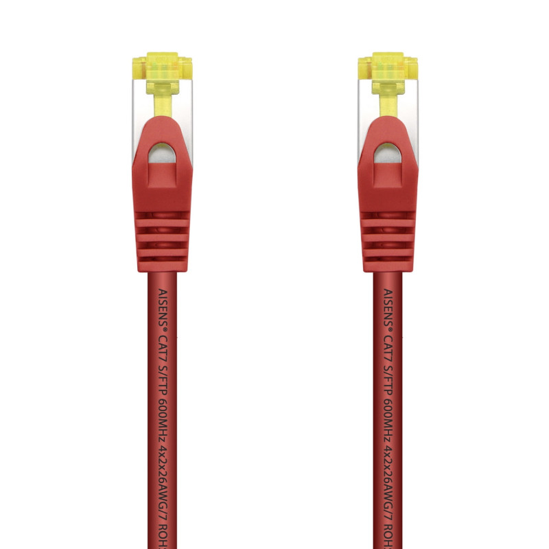 Aisens - cable de red latiguillo rj45 lszh cat.7 600 mhz s/ftp pimf awg26, rojo, 25cm