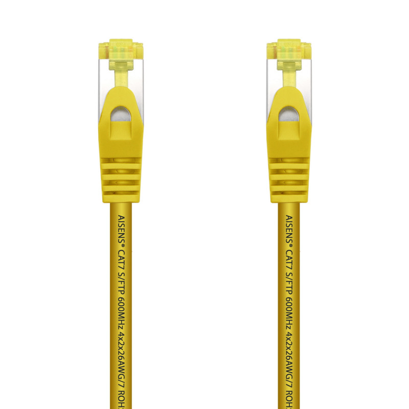Aisens - cable de red latiguillo rj45 lszh cat.7 600 mhz s/ftp pimf awg26, amarillo, 0.5m