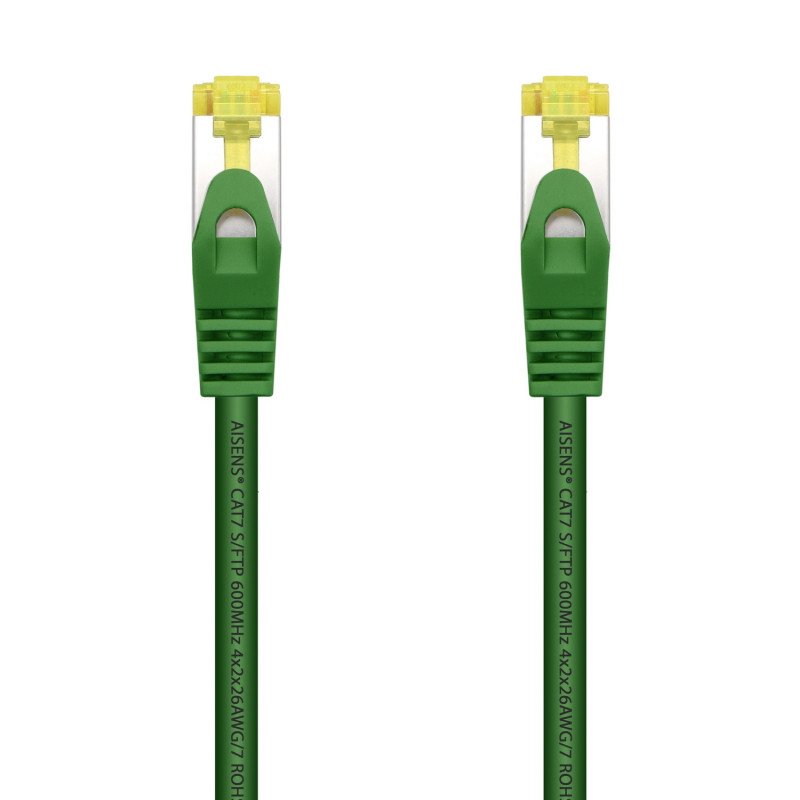 Aisens - cable de red latiguillo rj45 lszh cat.7 600 mhz s/ftp pimf awg26, verde, 0.5m