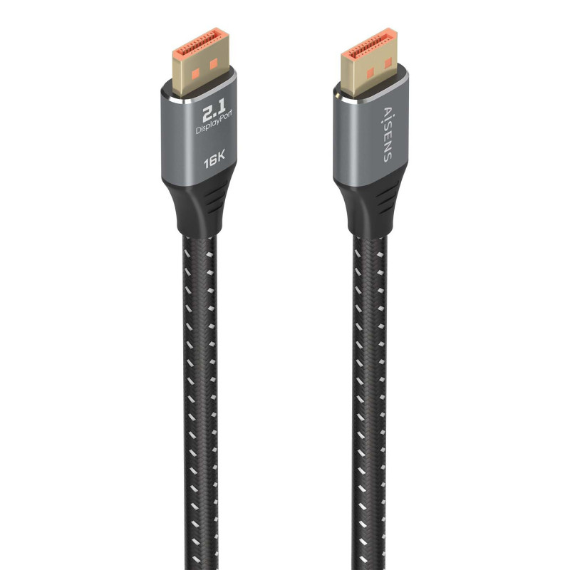 Aisens - cable displayport v2.1 16k@60hz 80gbps, dp/m-dp/m, negro, 1.0m