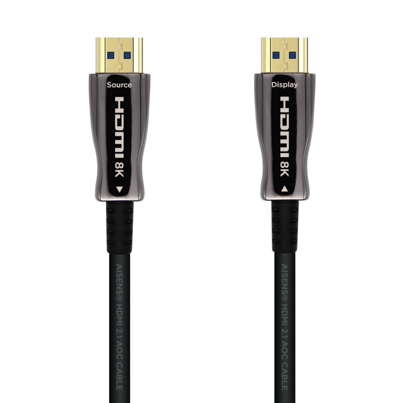 Aisens - cable hdmi v2.1 aoc ultra alta velocidad / hec 8k@60hz 4k@120hz 4:4:4 48gbps, a/m-a/m, negr
