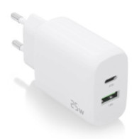 Cargador aisens 25w, 1xusb-c pd3.0, 1xusb-a qc3.0, blanco