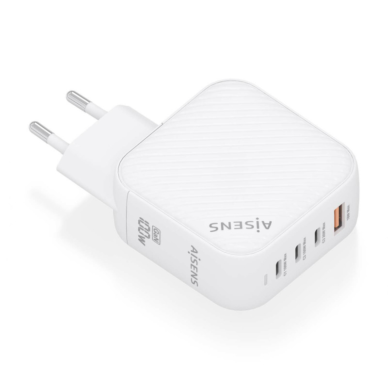 Aisens - cargador gan 100w, 3xusb-c pd3.0 qc4.0, 1xusb-a qc3.0, blanco
