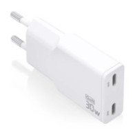 Aisens - cargador gan ultra delgado 30w, 2xusb-c pd3.0 qc4.0, blanco