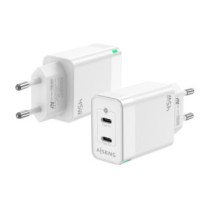 Aisens - cargador gan 45w, 2xusb-c pd3.0 qc4.0, blanco