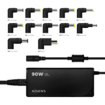 Aisens cargador 90w automatico universal multitension con 12 conectores + usb-a qc.3.0