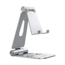 Aisens - soporte de sobremesa tama?o xl ajustable (2 pivotes) para movil / tablet, plata